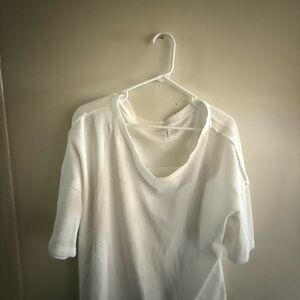 White Short Sleeve Cut Out T-Shirt